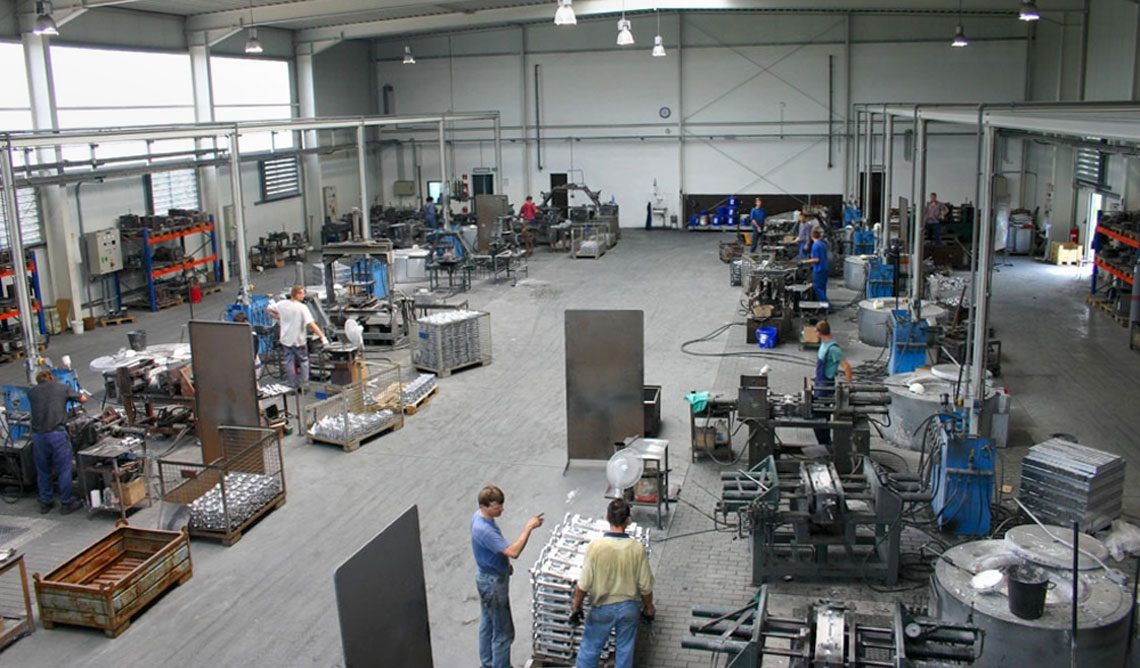 Innenaufnahme Aluminiumkokillen-Giesserei